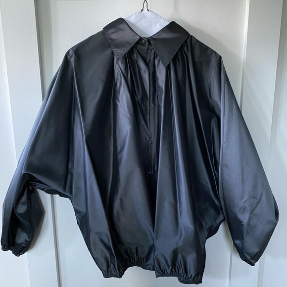 St. John Steele Charcoal Button Jacket Shirt Size 4 - Picture 1 of 5